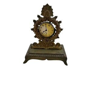 Vintage Brass Pocket Watch Stand With Pocket Watch